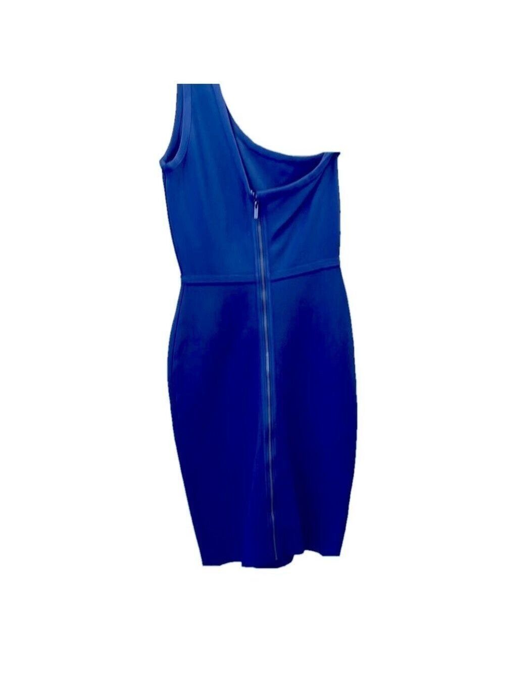 BCBG MAXAZRIA Dress, SZ XS, PTP 14”, L 37”, Body hugging shape, beautiful Blue - Picture 8 of 12